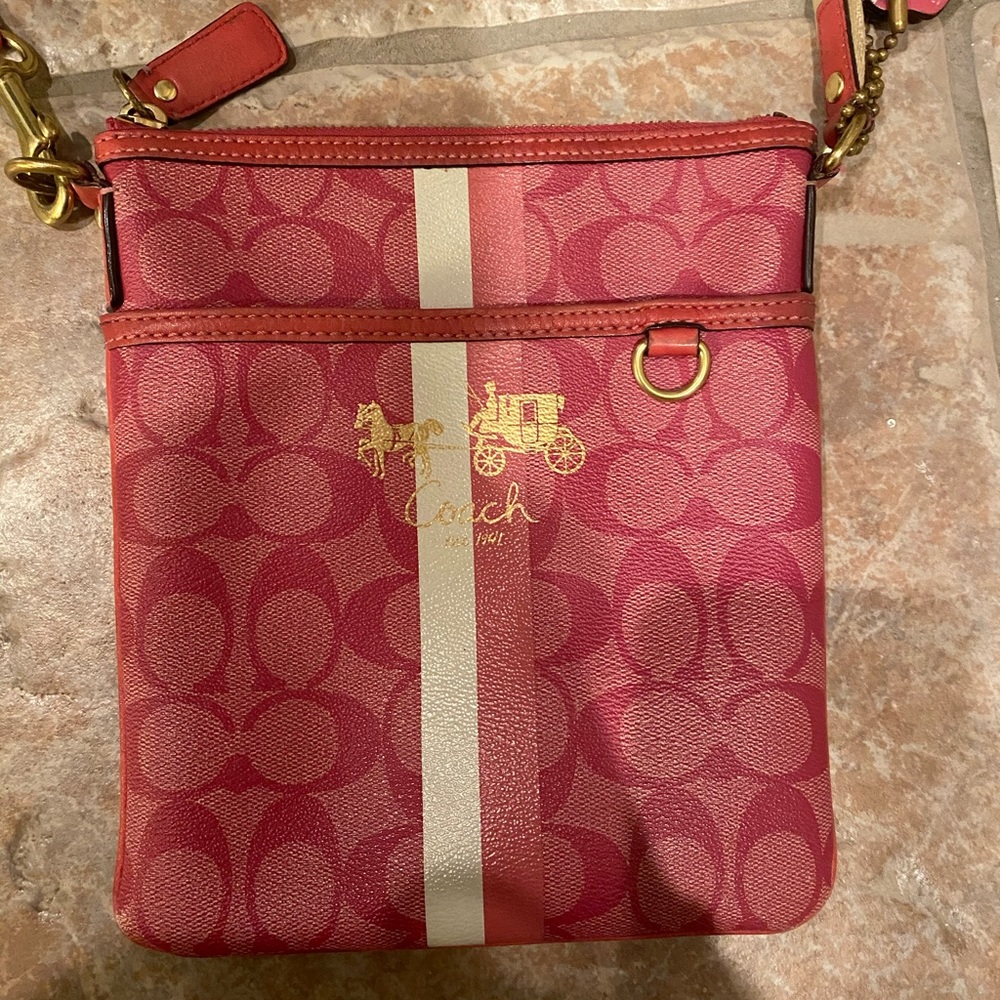 Pink Coach crossbody bag